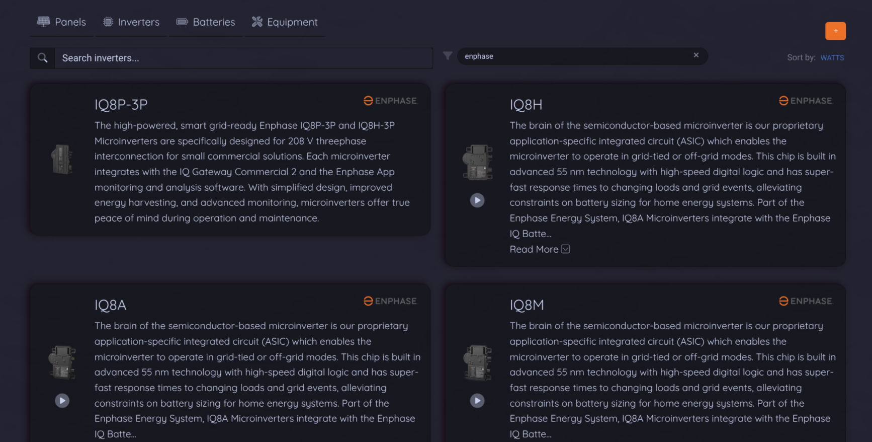 Equipment library dashboard