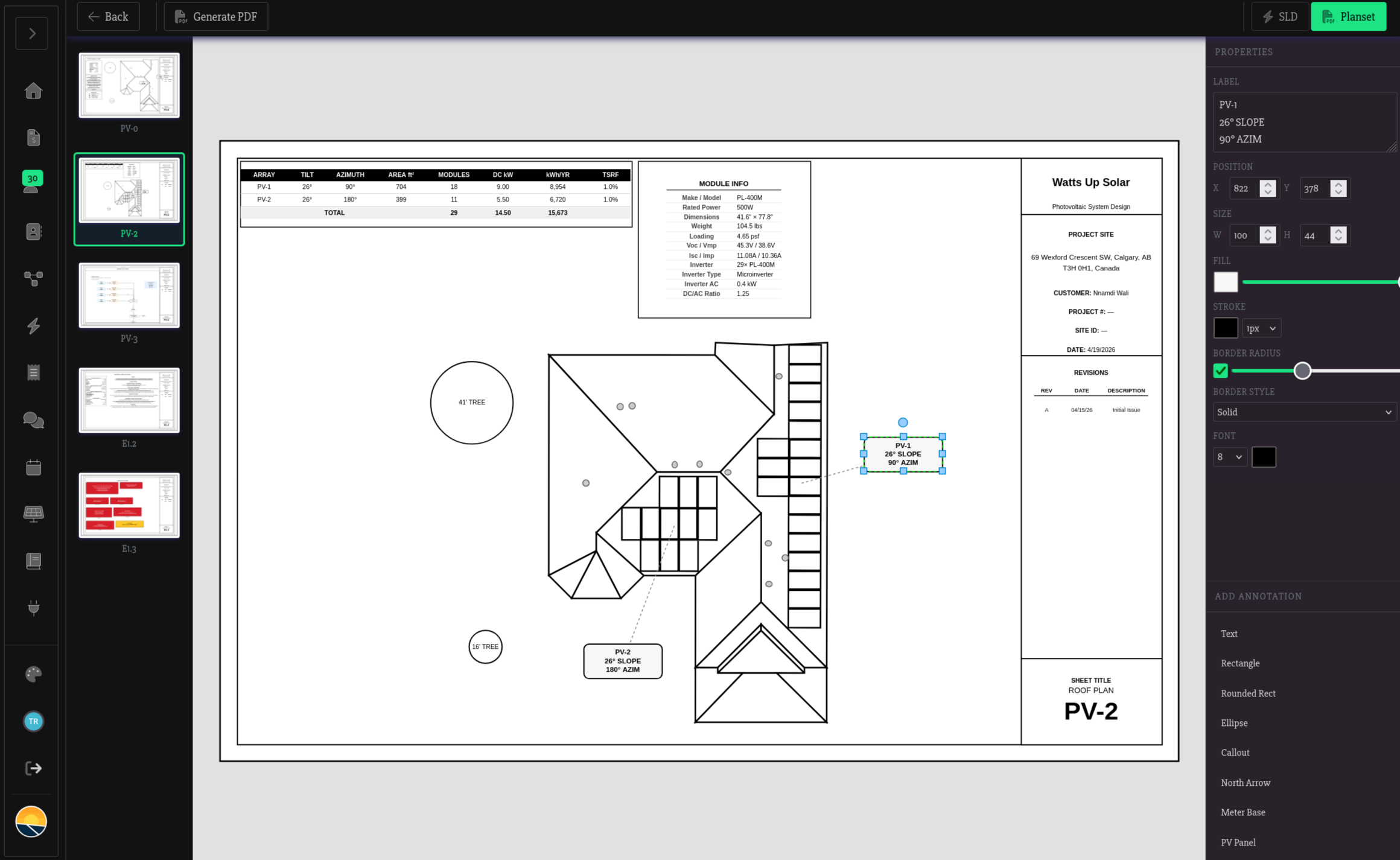 Plan set wizard with multi-sheet view